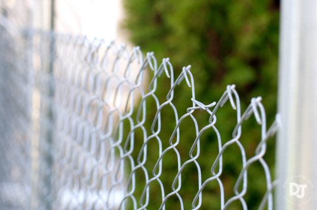 A chain link fence in Rexburg, Idaho