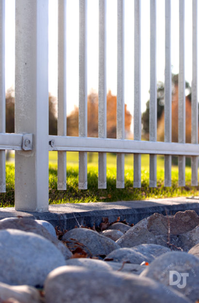 A metal fence in Rexburg, Idaho